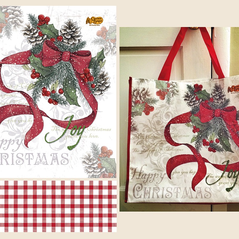 Christmas Holly Tote Bag for national U.S. store distribution